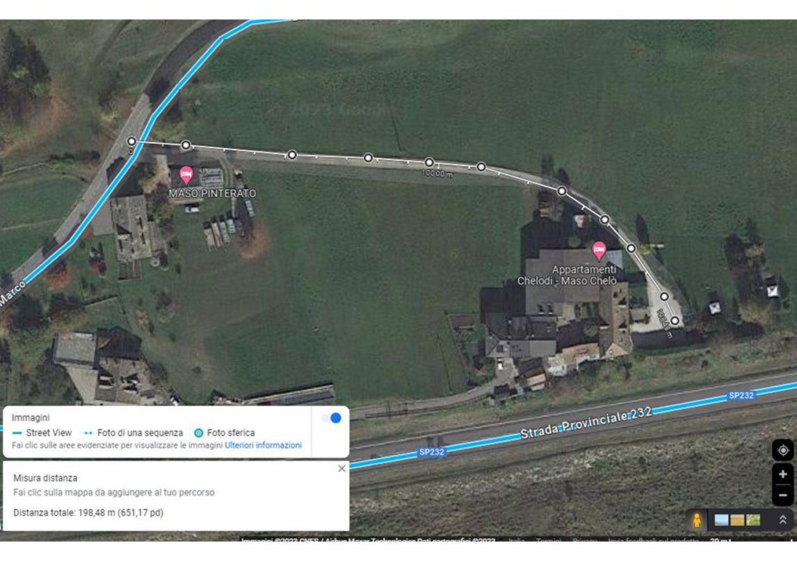Tracciato Google Street View Appartamenti Chelodi prima - Maso Chelò Cavalese - Virtualvr.it Bozzetta Gabriele Web Promotions Cavalese